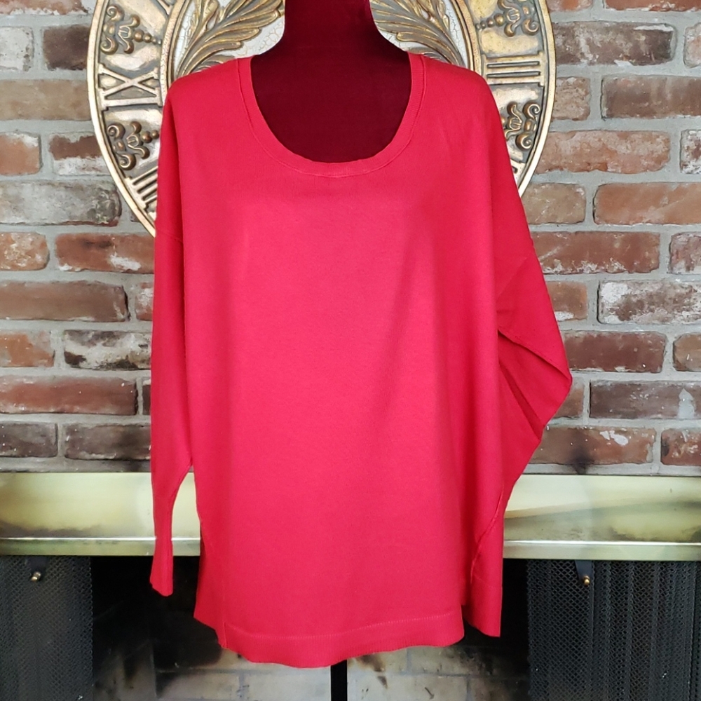 Lane Bryant 22/24 Red 3/4 quarter sleeve sweater